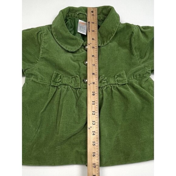 GYMBOREE Girls 4T-5T Fall 2011 Pups & Kisses Green Velvet Corduroy JACKET Coat - Picture 4 of 7